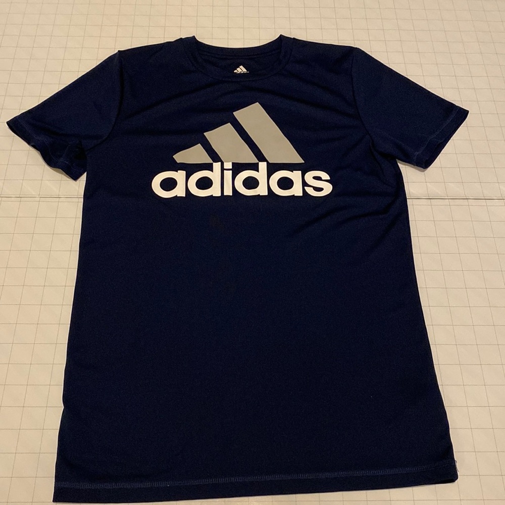 Dark blue, logo, athletic T-Shirt with Climalite fabric.